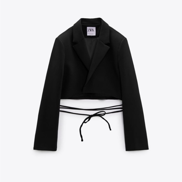 ZARA Tied Cropped Blazer Set - Picture 8 of 12